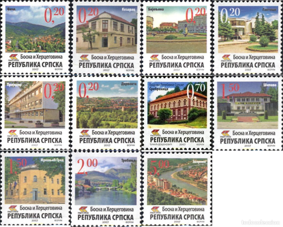 Sellos: 225967 MNH BOSNIA-HERZEGOVINA. Adm Serbia 2007 EDIFICIOS DE CIUDADES