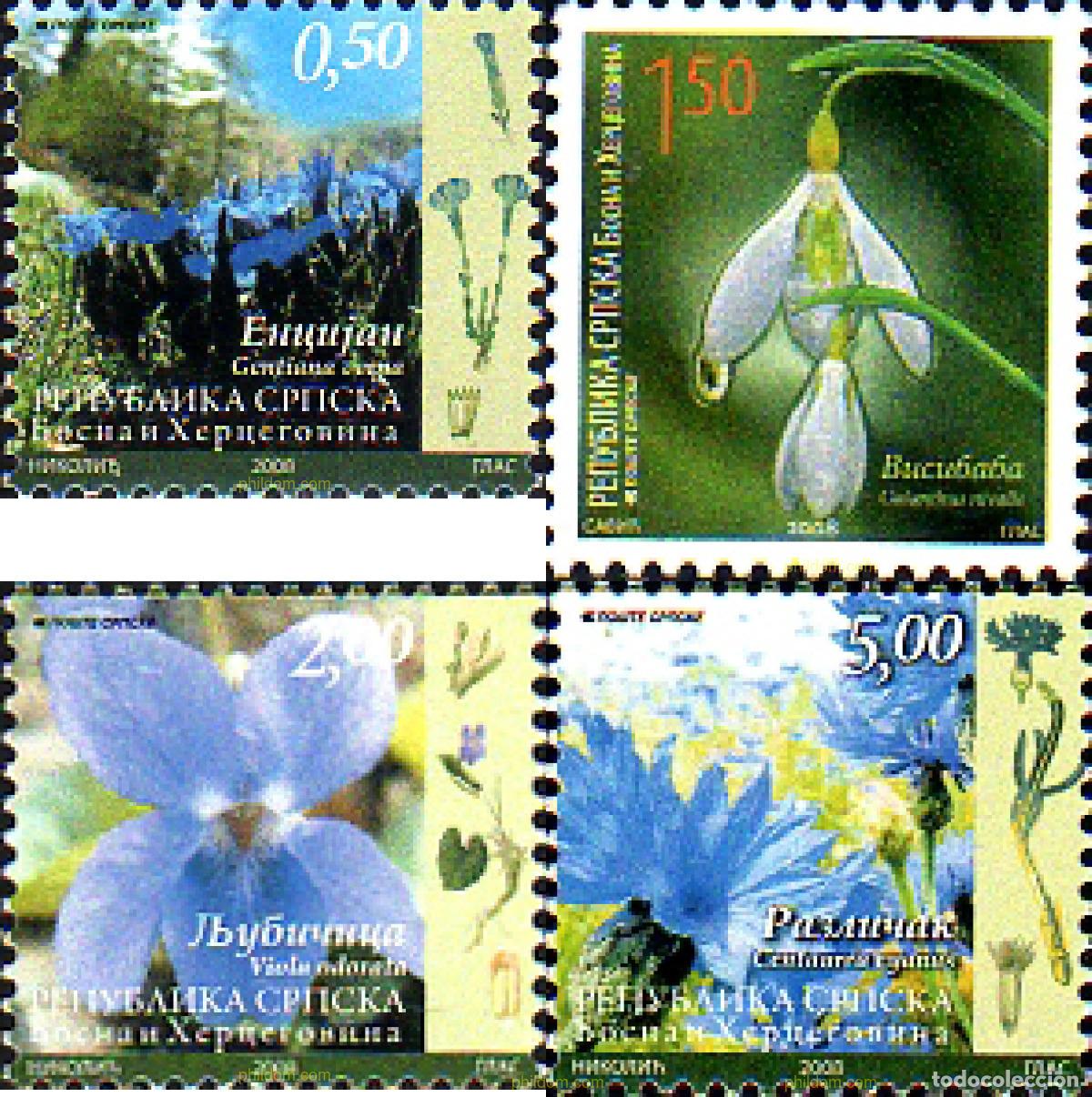 Sellos: 219223 MNH BOSNIA-HERZEGOVINA. Adm Serbia 2008 FLORES. FLORES SALVAJES