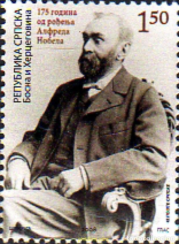 Sellos: 225980 MNH BOSNIA-HERZEGOVINA. Adm Serbia 2008 175 A&Ntilde;OS DEL NACIMIENTO DE ALFRED NOBEL