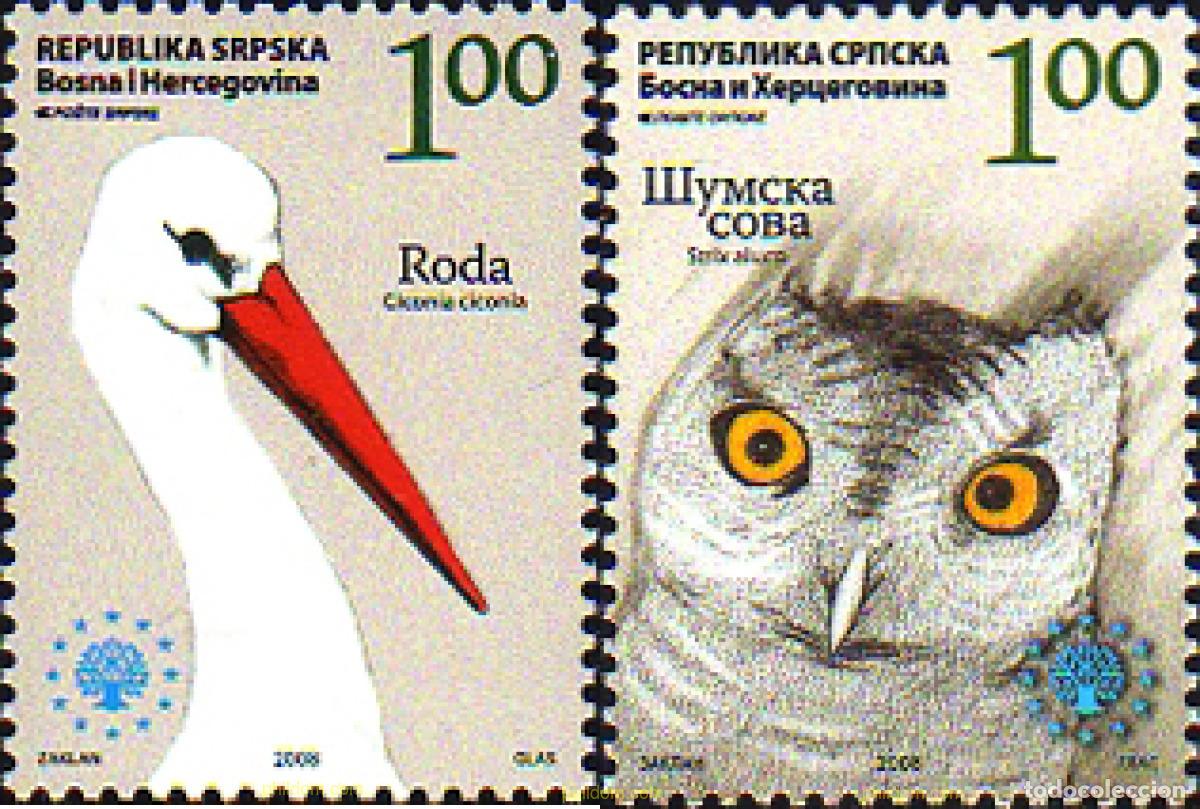 Sellos: 225968 MNH BOSNIA-HERZEGOVINA. Adm Serbia 2008 PROTECION DE LA FAUNA