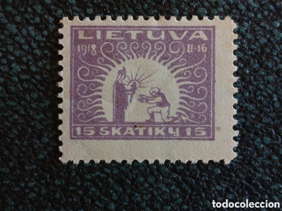 Sellos: Sello Lituania 1919 Mi. 24 (Sc. 23) 15s Aniversario Independencia MH Nuevo