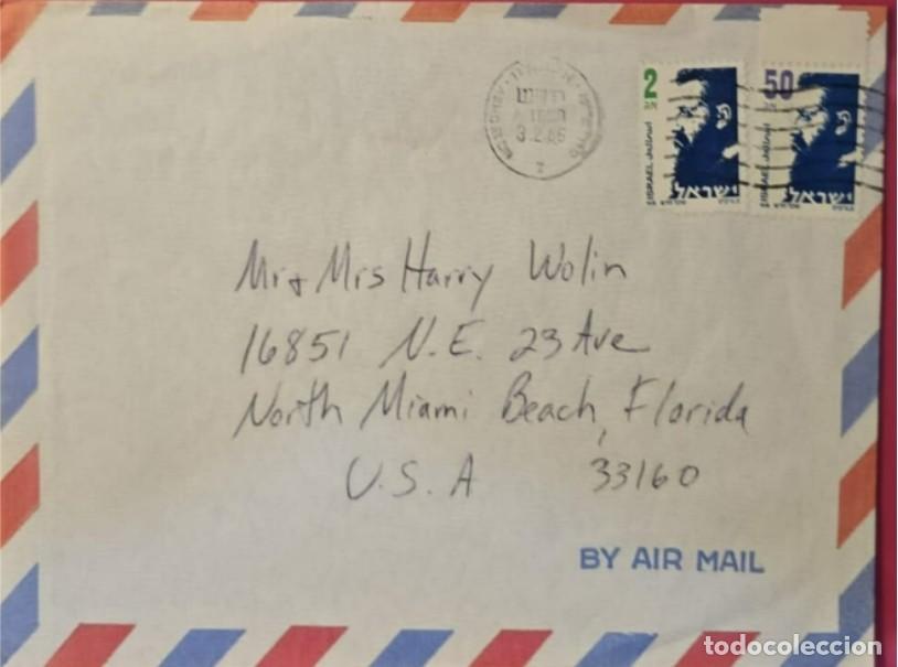 Sellos: TS) 1965 ISRAEL, CANCELLATION STAMP, AIRMAIL, COVER SENT FROM TEL AVIV TO MIAMI,THEODOR ZEEV HERZL W