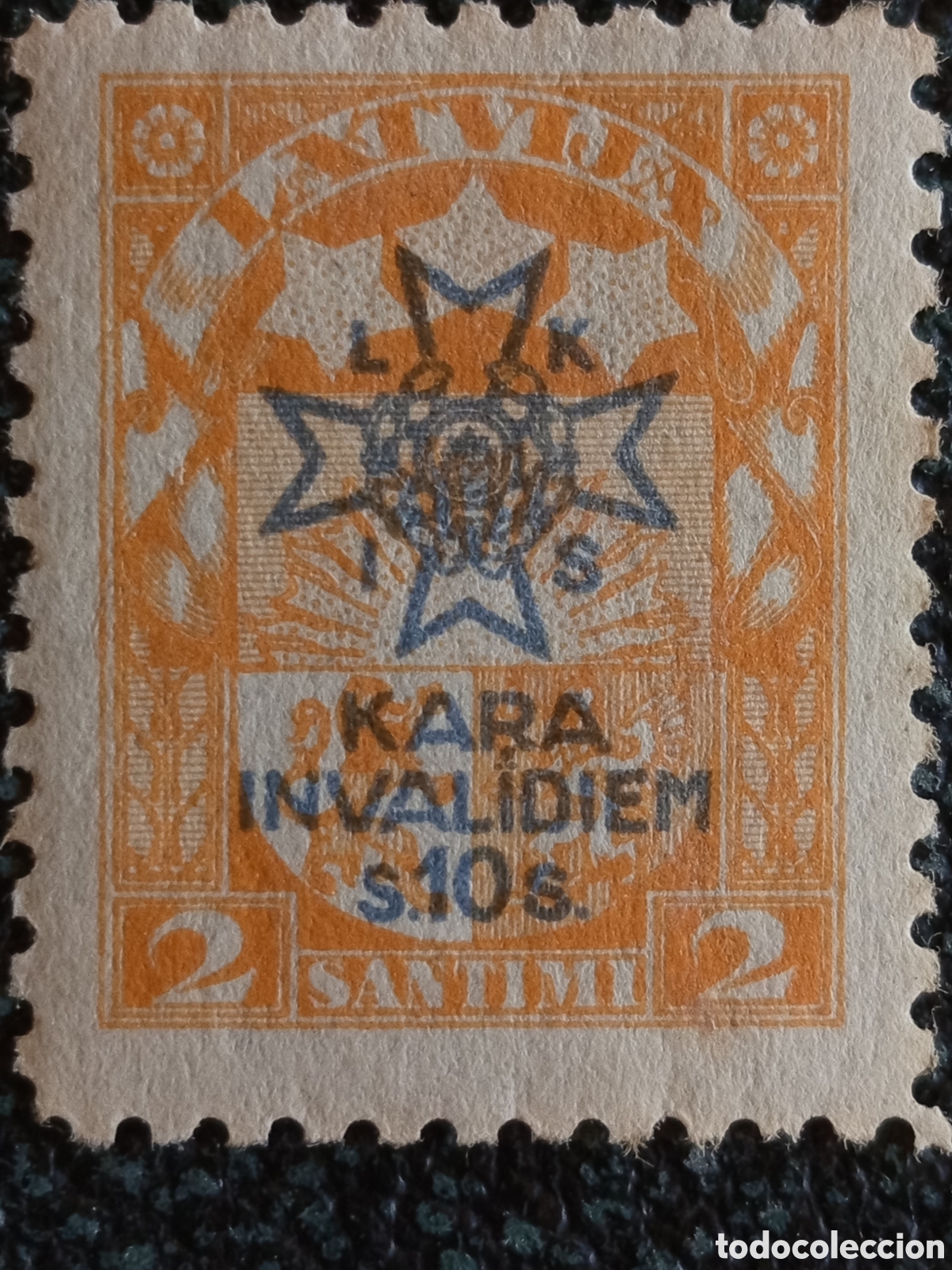 Sellos: Sello Letonia 1921 Mi. 83 2s+10s Kara Invalidiem Ben&eacute;fico MH Nuevo
