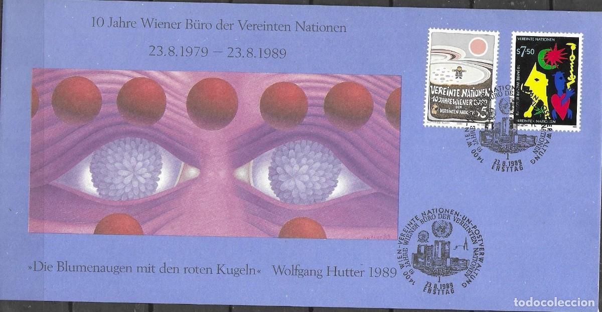 Sellos: FDC NACIONES UNIDAS SEDE DE VIENA 1989, YT 94/ 95
