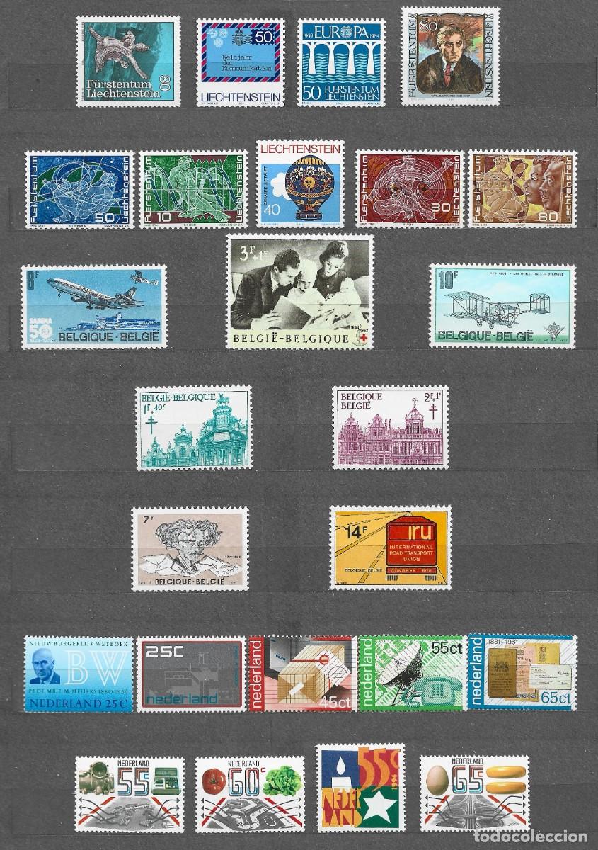 Sellos: Lote de sellos de Paises bajos - B&eacute;lgica y Liechetenstein - Variado - D8
