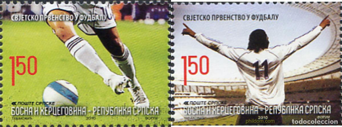 Sellos: 256192 MNH BOSNIA-HERZEGOVINA. Adm Serbia 2010 COPA DEL MUNDO DE FUTBOL 2010 EN SUDAFRICA