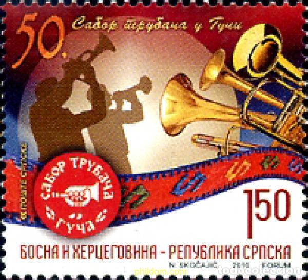 Sellos: 256827 MNH BOSNIA-HERZEGOVINA. Adm Serbia 2010 50&ordm; FESTIVAL DE LA TROMPETA EN GUCA