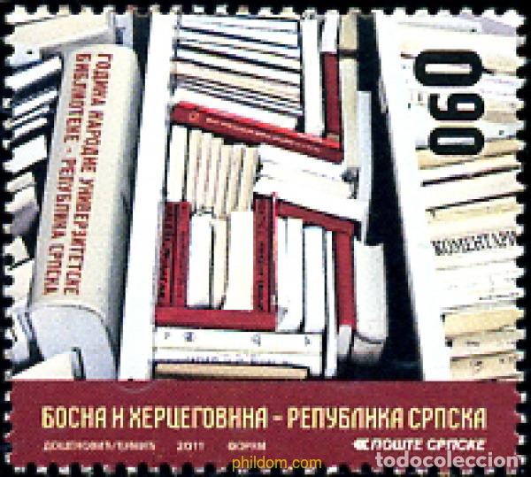 Sellos: 264025 MNH BOSNIA-HERZEGOVINA. Adm Serbia 2011 75 A&Ntilde;OS DE BIBLIOTECA NACIONAL Y UNIVERSITARIA - RE