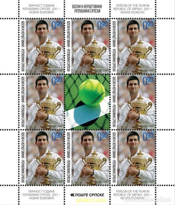 Sellos: 626867 MNH BOSNIA-HERZEGOVINA. Adm Serbia 2011 NOVAK DJOKOVIC 2011