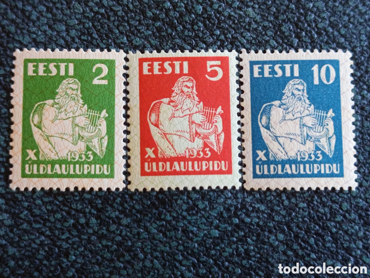Timbres: Serie Completa Estonia 1933 Festival Canci&oacute;n X MNH - Michel 99-101