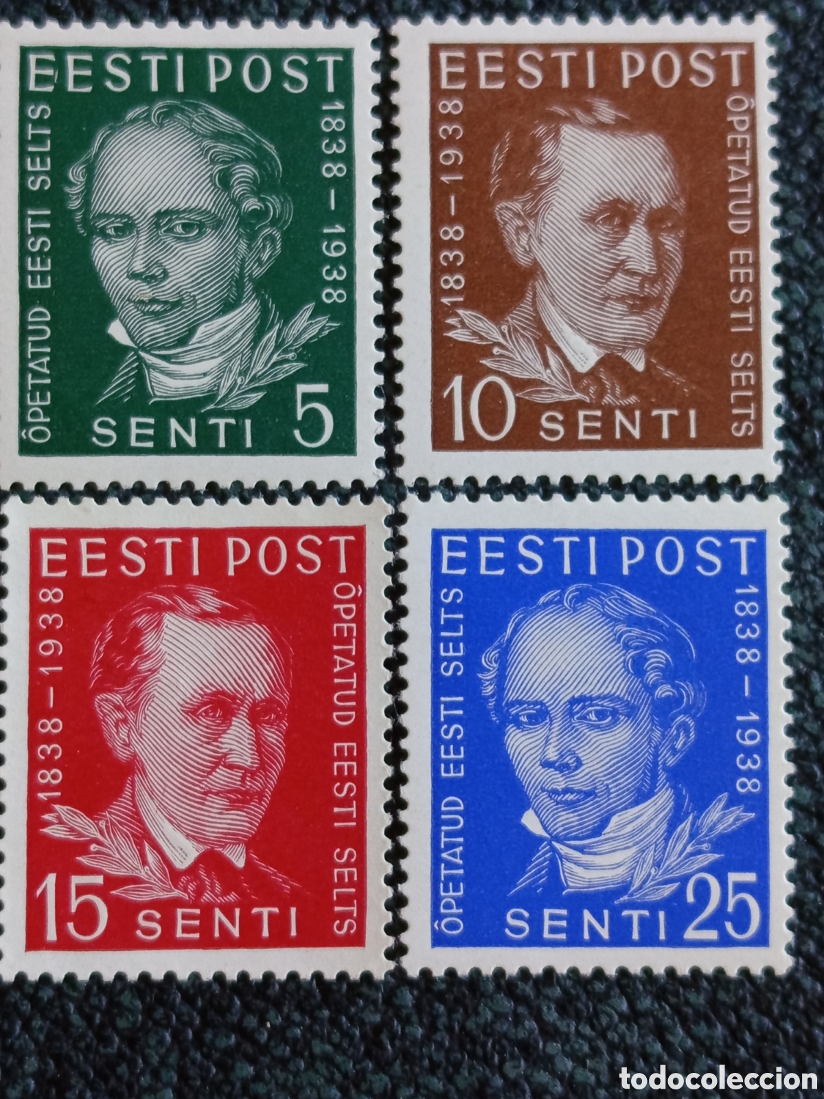 Sellos: Estonia 1938 - Serie Completa Eruditos Estonios Mi. 138-141 MNH