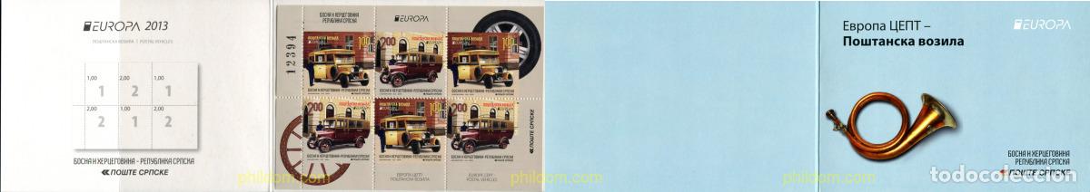 Sellos: 314358 MNH BOSNIA-HERZEGOVINA. Adm Serbia 2013 EUROPA CEPT 2013 - VEHICULOS POSTALES
