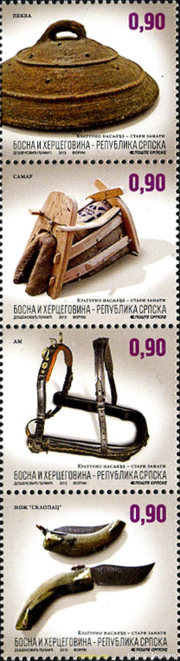 Sellos: 310965 MNH BOSNIA-HERZEGOVINA. Adm Serbia 2013 PATRIMONIO CULTURAL - ARTESAN&iacute;A ANTIGUA
