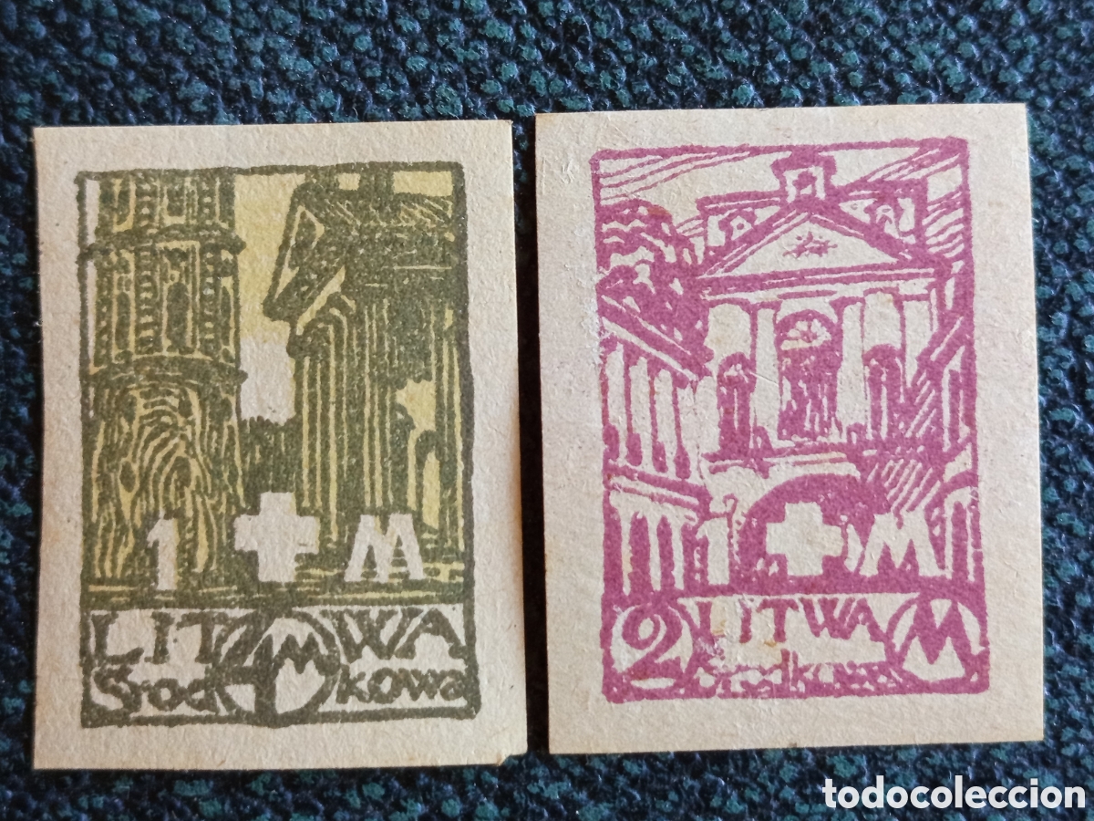 Sellos: Pareja Sellos Lituania Central 1921 Cat&aacute;logo Michel #29B y #30B Nuevos MH