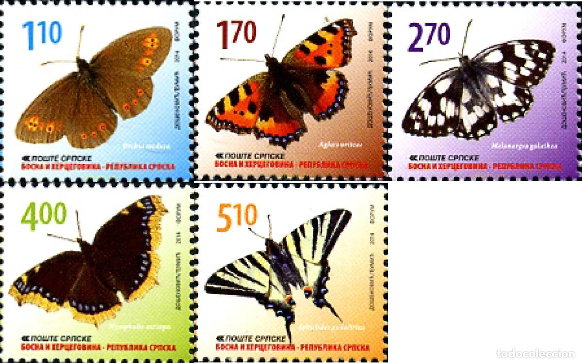 Sellos: 318508 MNH BOSNIA-HERZEGOVINA. Adm Serbia 2014 MARIPOSAS