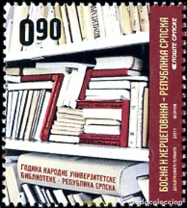 Sellos: 264025 MNH BOSNIA-HERZEGOVINA. Adm Serbia 2011 75 A&Ntilde;OS DE BIBLIOTECA NACIONAL Y UNIVERSITARIA - RE