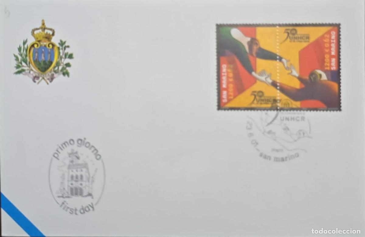 Sellos: MI) 2001, SAN MARINO, COVER, FIRST DAY OF ISSUE, WITH 50TH ANNIVERSARY OF THE UNITED NATIONS HIGH CO
