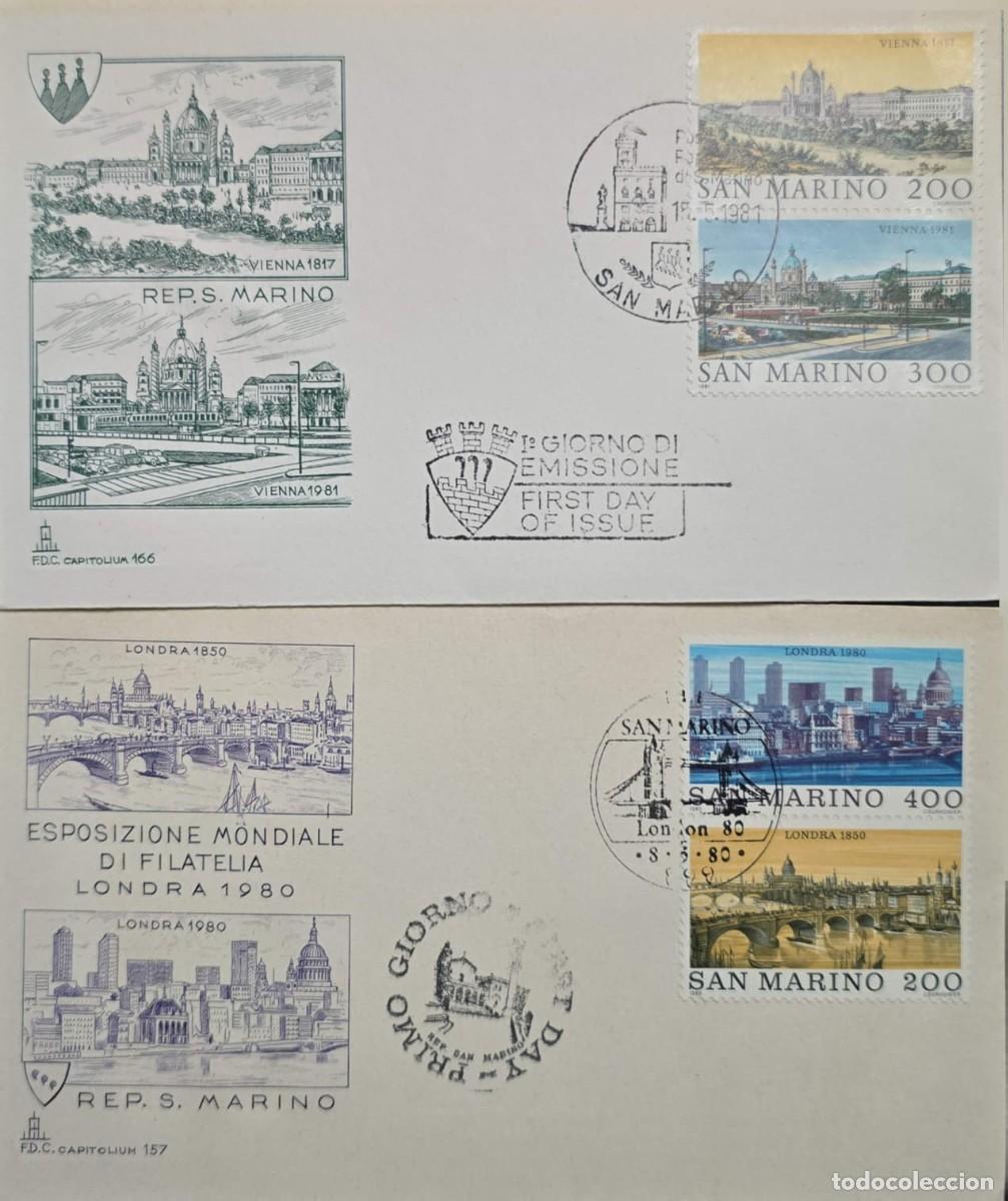 Sellos: MI) 1981, SAN MARINO, TWO FIRST DAY COVERS, POSTALLY USED, FEATURING THEMES DEDICATED TO EXHIBITIONS