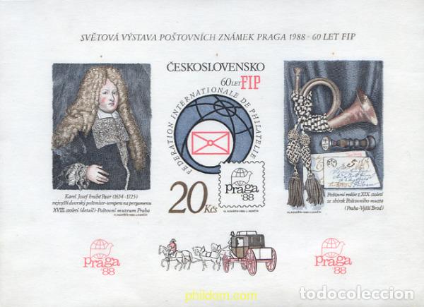 Sellos: 795128 MNH CHECOSLOVAQUIA 1988 EXPOSICION FILATELICA INTERNACIONAL EN PRAGA