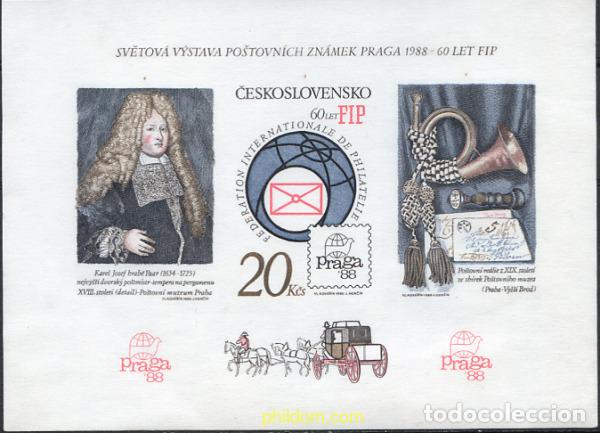 Sellos: 231418 MNH CHECOSLOVAQUIA 1988 EXPOSICION FILATELICA INTERNACIONAL EN PRAGA