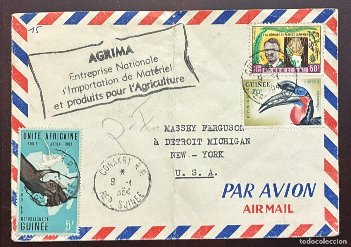 Sellos: TS) 1964 GUINEA, AIRMAIL, COVER SENT FROM CONAKRY TO NEW YORK,CONFERENCE OF AFRICAN HEADS OF STATE I