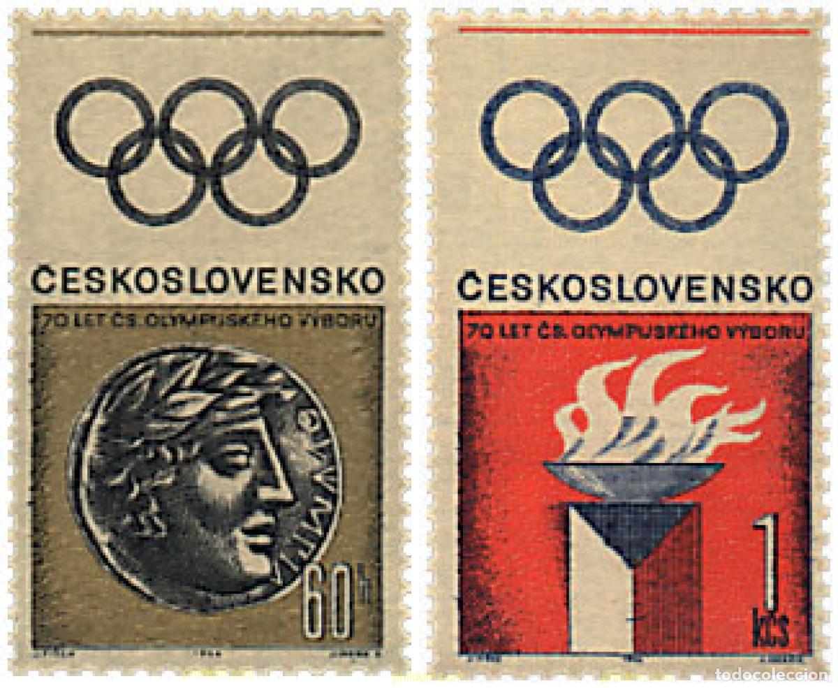 Sellos: 63677 MNH CHECOSLOVAQUIA 1966 70 ANIVERSARIO DEL COMITE OLIMPICO NACIONAL