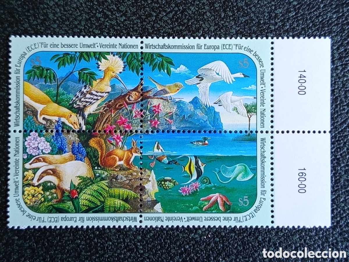 Sellos: ONU Viena 1991 Medio Ambiente Bloque 4S MNH Europa (Michel 110-113 Zsdr)