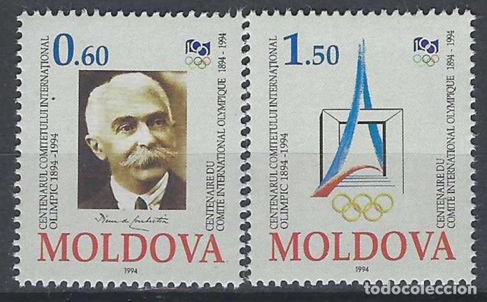 Sellos: MOLDAVIA 1994 - CENTENARIO DEL COMIT&Eacute; OL&Iacute;MPICO INTERNACIONAL, S.COMPLETA - MNH**