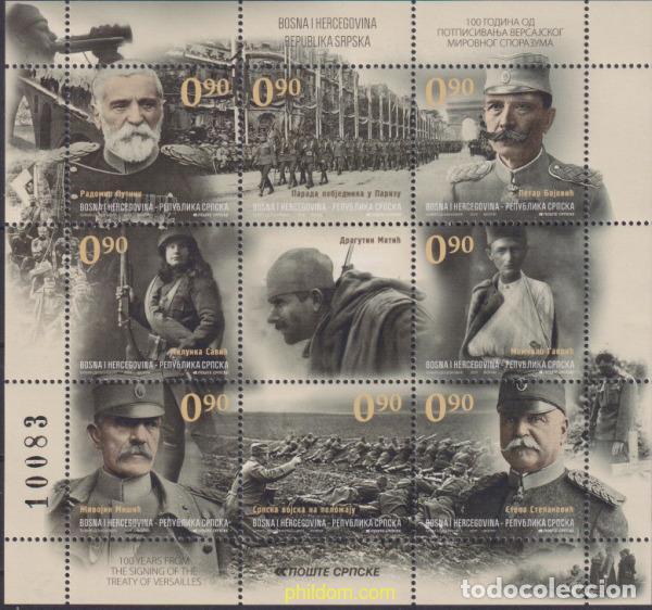 Sellos: 612230 MNH BOSNIA-HERZEGOVINA. Adm Serbia 2019 100 A&Ntilde;OS DESDE LA FIRMA DEL TRATADO DE VERSALLES