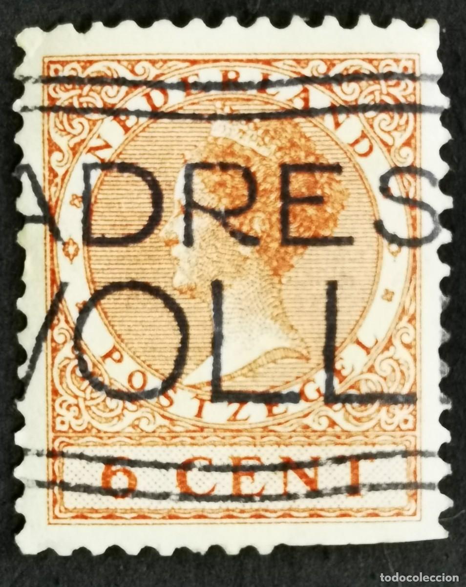 Sellos: Sello Pa&iacute;ses Bajos 1925, Reina Guillermina (1880-1962) - Sin marca de agua , 6 c . Michel: NL 152A