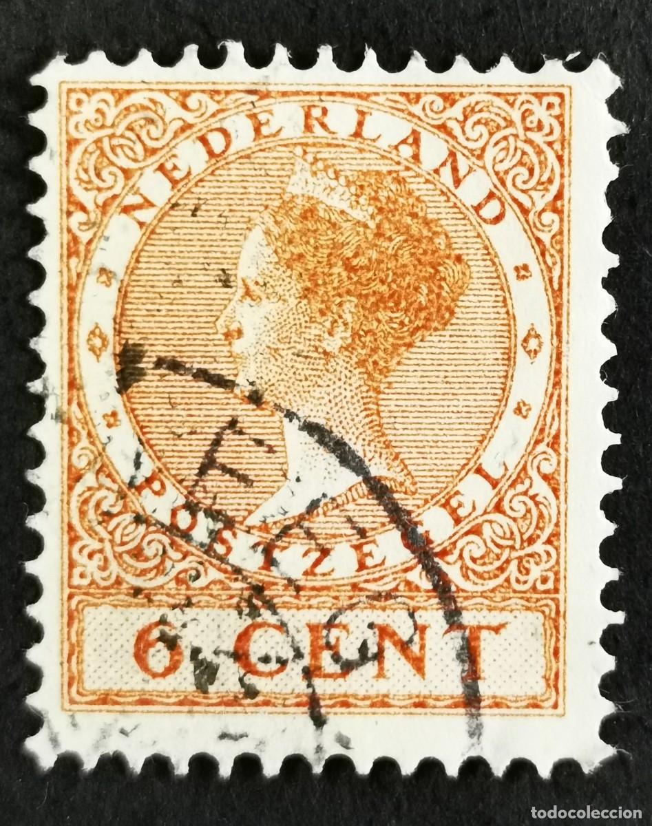 Sellos: Sello Pa&iacute;ses Bajos 1925, Reina Guillermina (1880-1962) - Sin marca de agua , 6 c . Michel: NL 152A