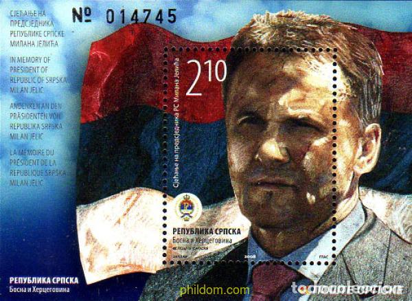 Sellos: 225979 MNH BOSNIA-HERZEGOVINA. Adm Serbia 2008 PERSONALIDAD