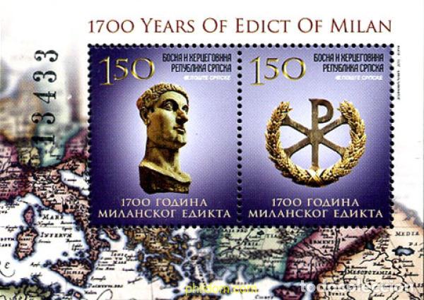 Sellos: 306527 MNH BOSNIA-HERZEGOVINA. Adm Serbia 2013 1700 A&ntilde;OS DEL EDICTO DE MIL&aacute;N