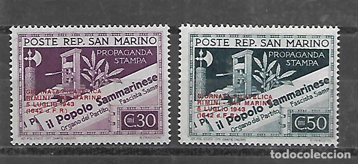 Sellos: SERIE COMPLETA NUEVA DE SAN MARINO DE 1943 N&ordm; 233A/233B