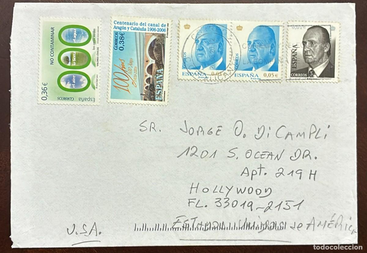 Sellos: TS) 2012 SPAIN, COVER SENT FROM ALICANTE TO FLORIDA,WITH KING JUAN CARLOS I 100 YEARS OF THE ARAGON