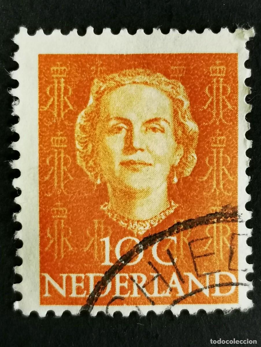 Sellos: Sello Pa&iacute;ses Bajos 1949, Reina Juliana (1909-2004), 10 c. Michel: NL 527