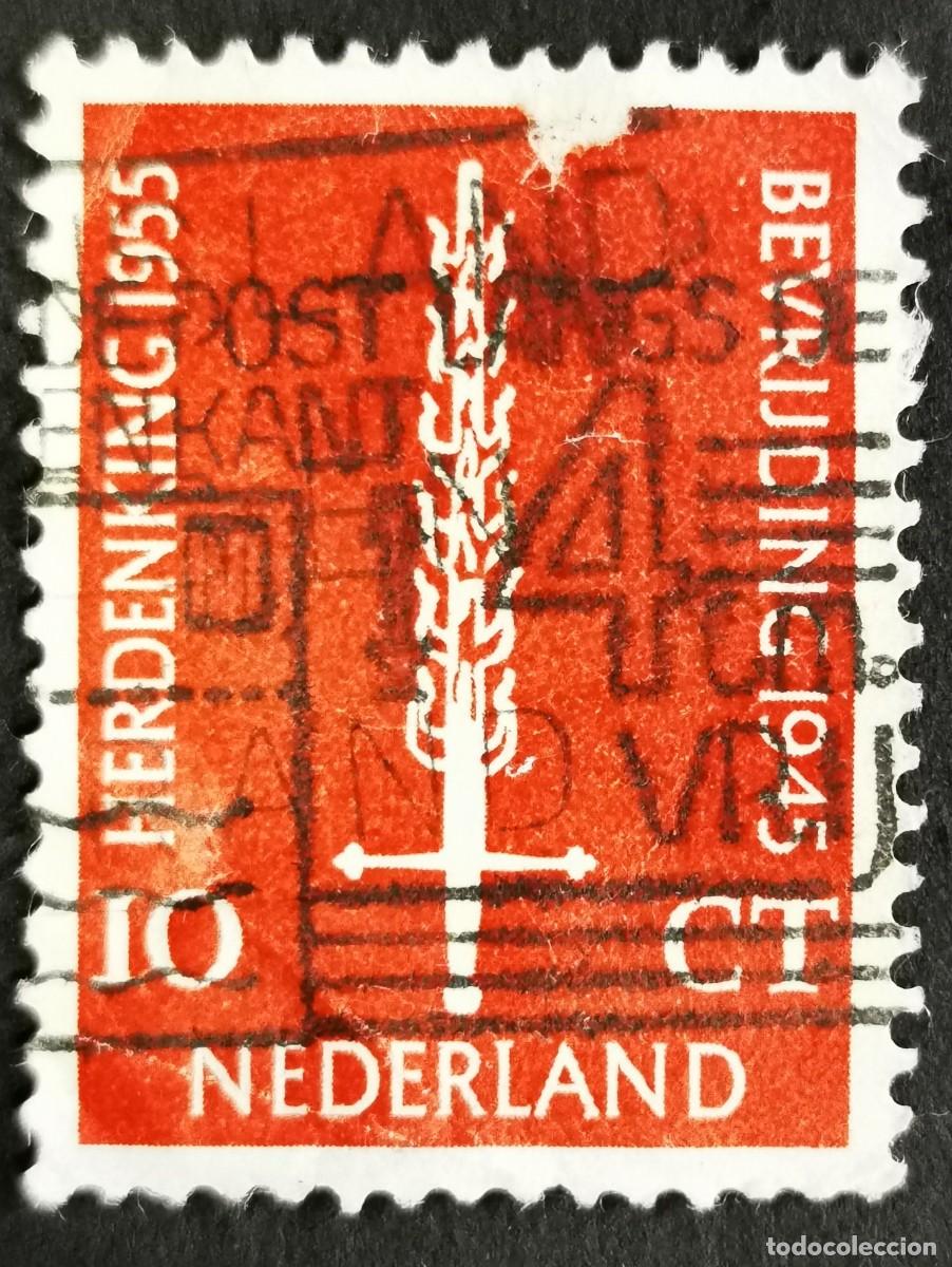 Sellos: Sello Pa&iacute;ses Bajos 1955, Espada llameante, 10 c. Michel: NL 660