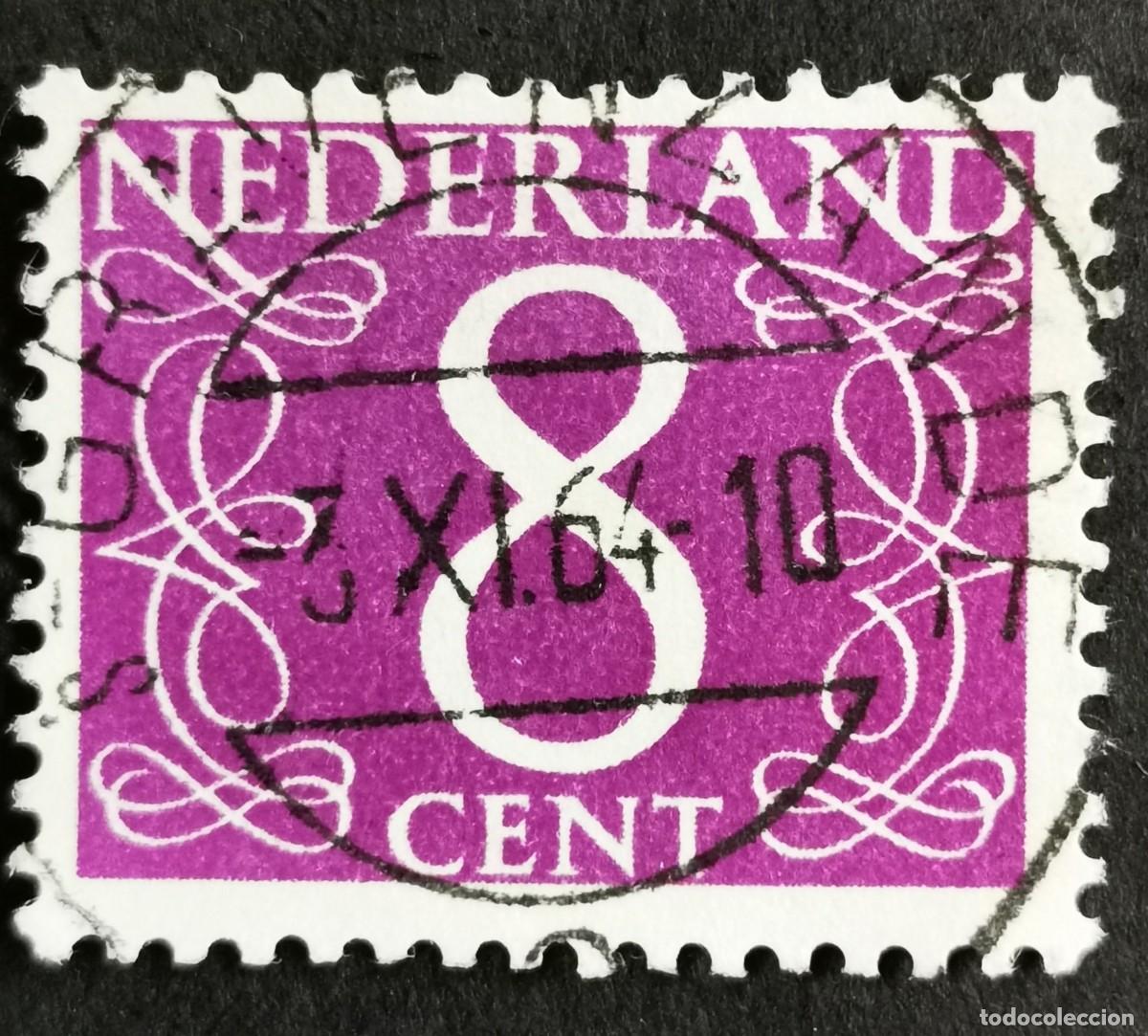 Sellos: Sello Pa&iacute;ses Bajos 1957, N&uacute;mero, 8 c. Michel: NL 691YxA