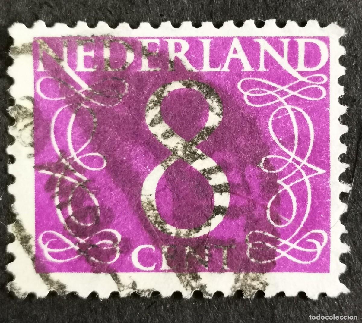 Sellos: Sello Pa&iacute;ses Bajos 1957, N&uacute;mero, 8 c. Michel: NL 691YxA