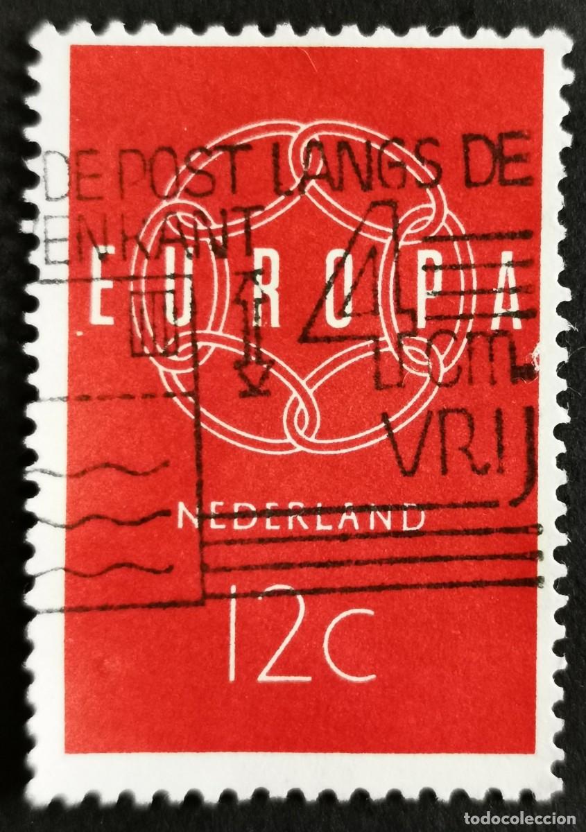 Sellos: Sello Pa&iacute;ses Bajos 1959, EUROPA - Cadena cerrada, 12 c. Michel: NL 735