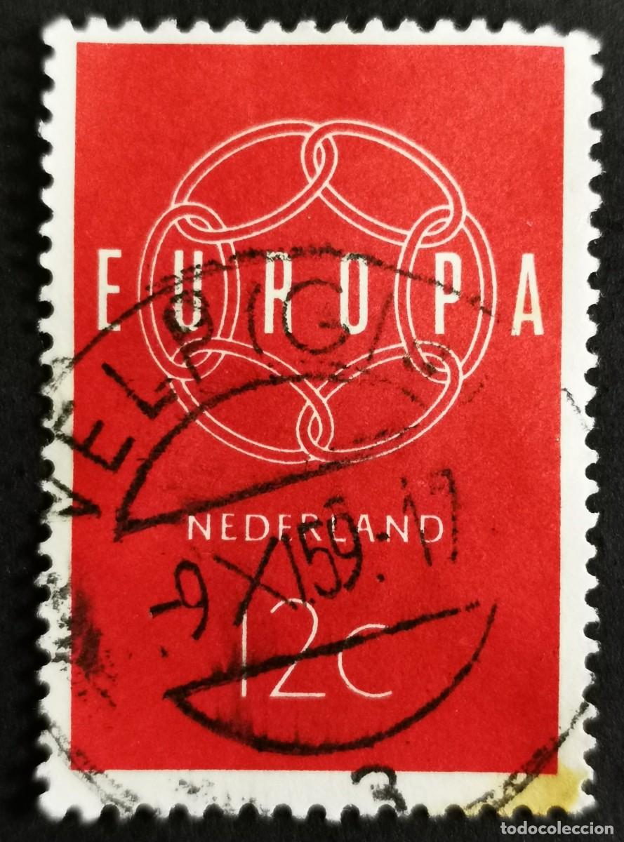 Sellos: Sello Pa&iacute;ses Bajos 1959, EUROPA - Cadena cerrada, 12 c. Michel: NL 735