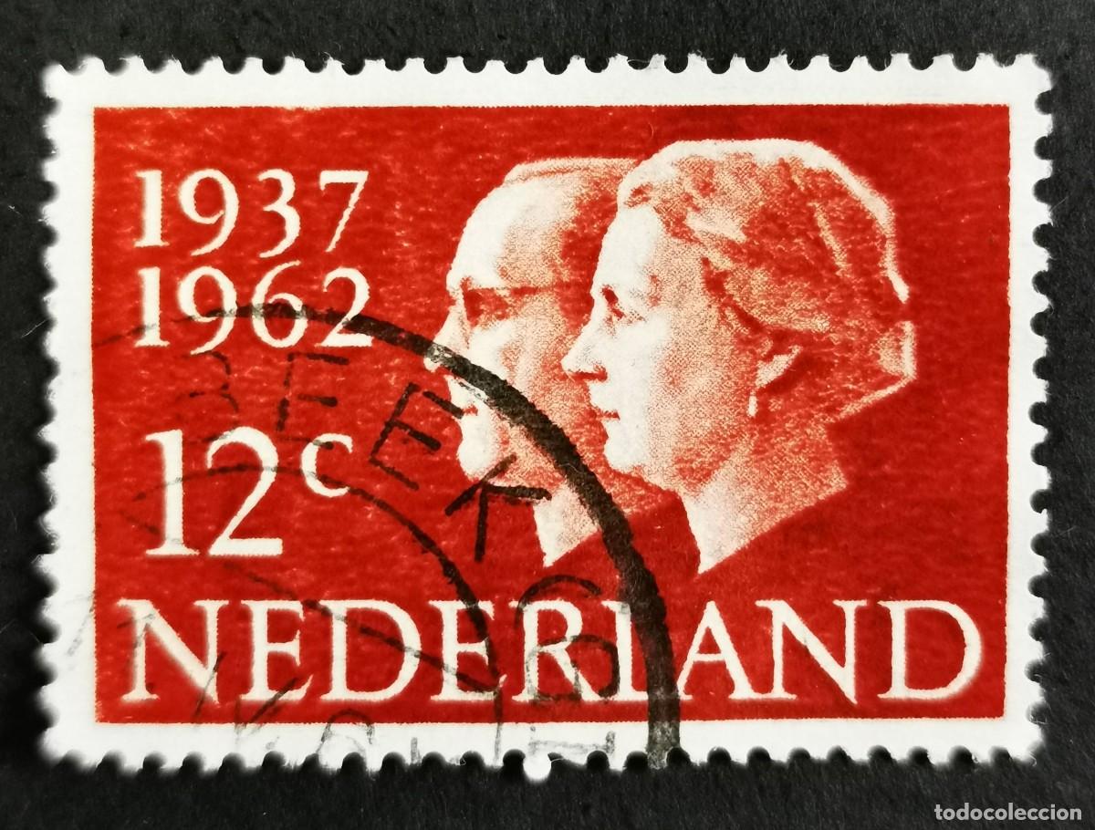 Sellos: Sello Pa&iacute;ses Bajos 1962, La reina Juliana y el pr&iacute;ncipe Bernardo, 12 c. Michel: NL 772