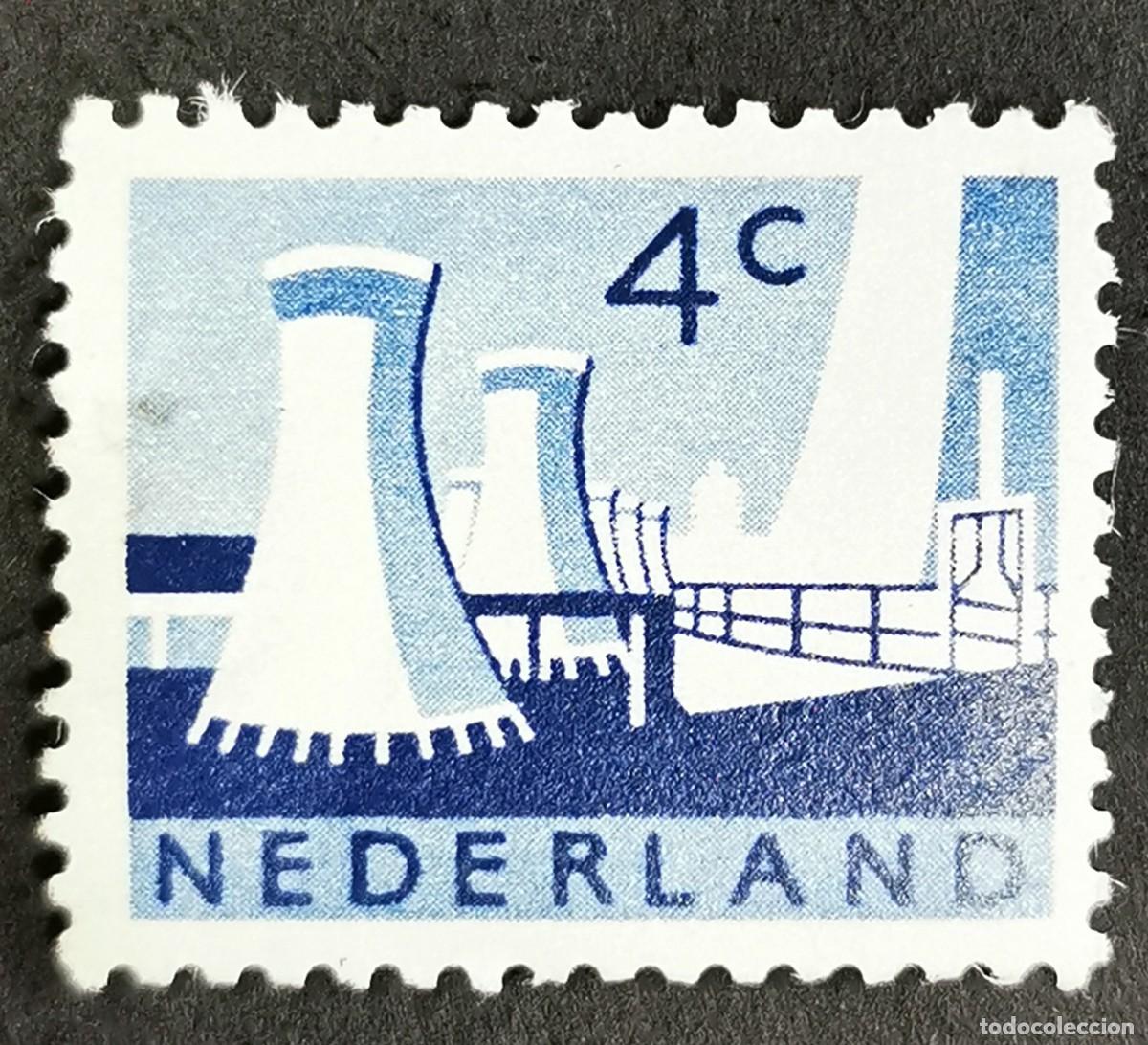 Sellos: Sello Pa&iacute;ses Bajos 1963, Torres refrigeraci&oacute;n minas carb&oacute;n Limburgo, 4 c. Michel: NL 790