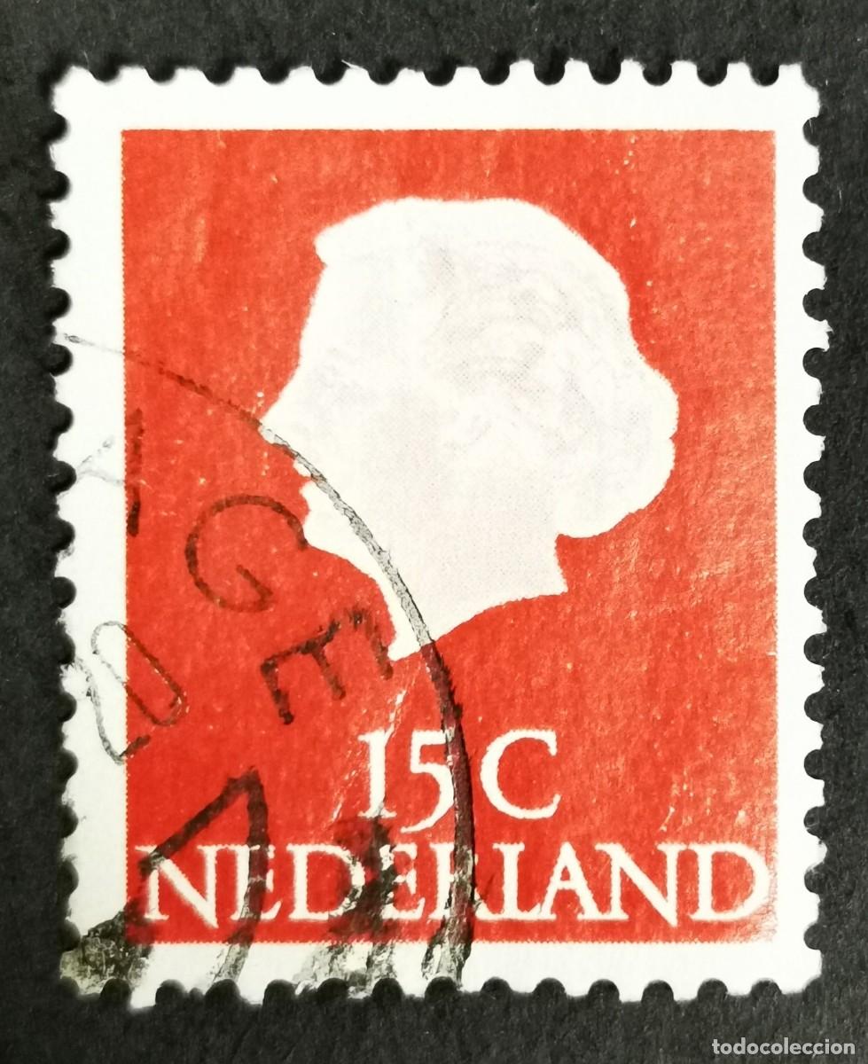 Sellos: Sello Pa&iacute;ses Bajos 1967, Reina Juliana (1909-2004) - Papel fosforescente, 15 c. Michel: NL 621XyA