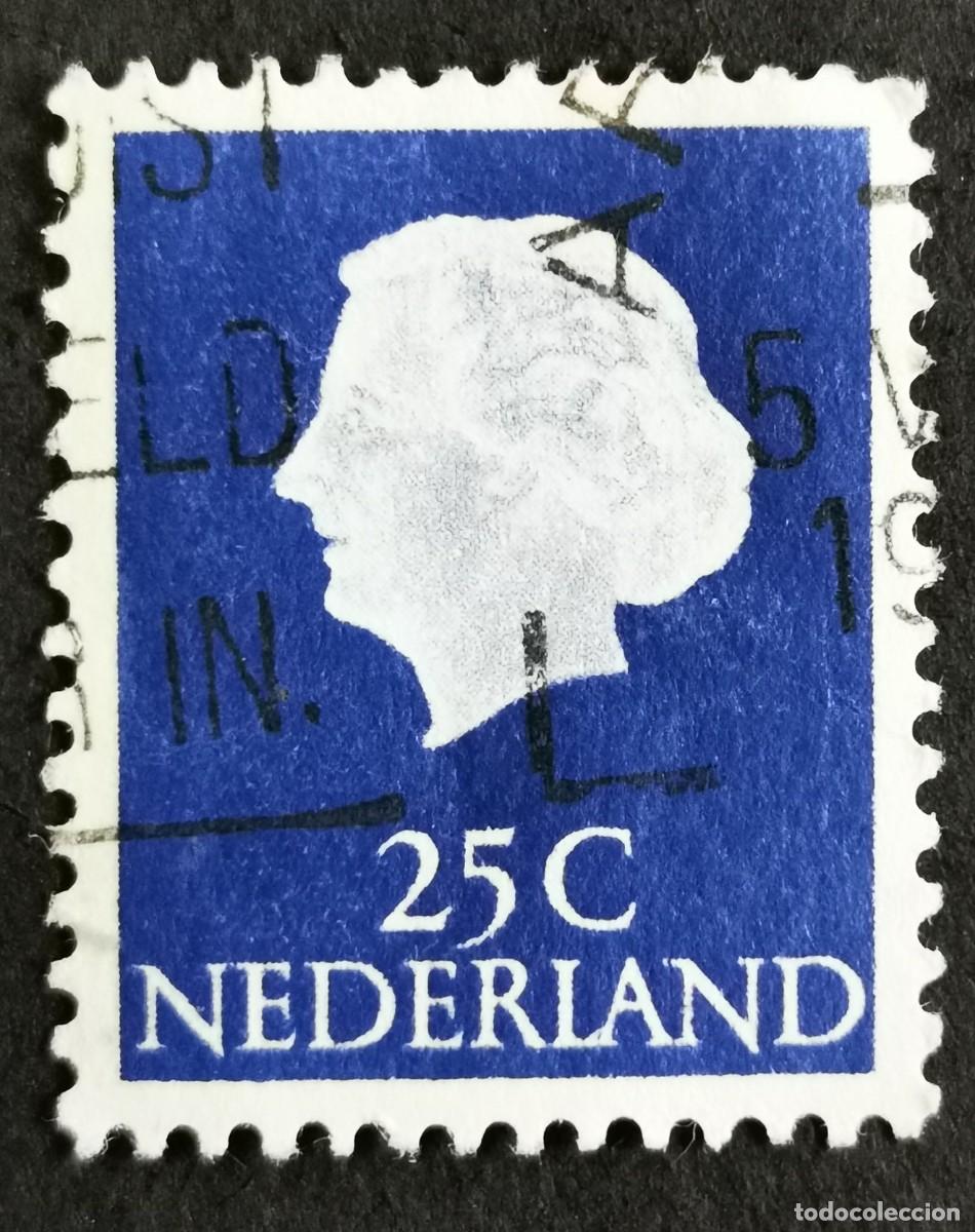 Sellos: Sello Pa&iacute;ses Bajos 1969, Reina Juliana (1909-2004) - Papel fosforescente, 25 c. Michel: NL 623XyA