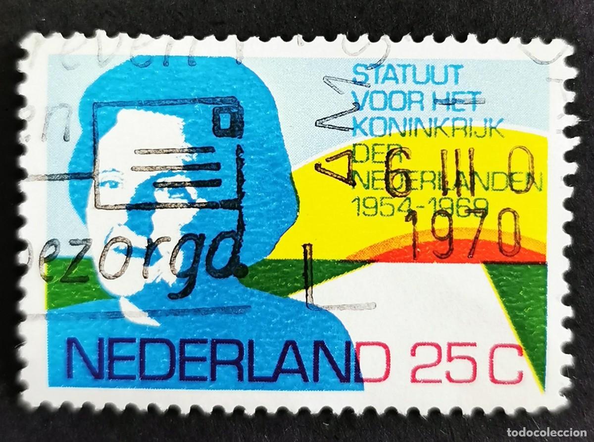 Sellos: Sello Pa&iacute;ses Bajos 1969, La reina Juliana y el Camino Iluminado por el Sol, 25 c. Michel: NL 933