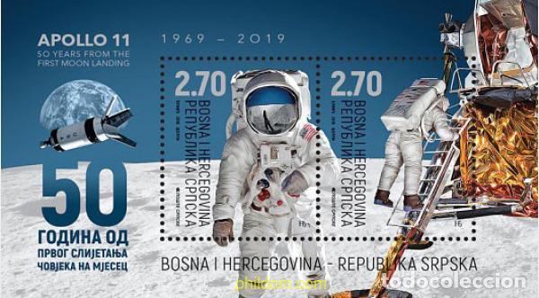Sellos: 612225 MNH BOSNIA-HERZEGOVINA. Adm Serbia 2019 50 ANIVERSARIO DE LA LLEGADA DEL HOMBRE A LA LUNA