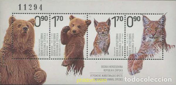 Timbres: 587044 MNH BOSNIA-HERZEGOVINA. Adm Serbia 2017 ESPECIES ANIMALES EN PELIGRO DE EXTINCI&Oacute;N