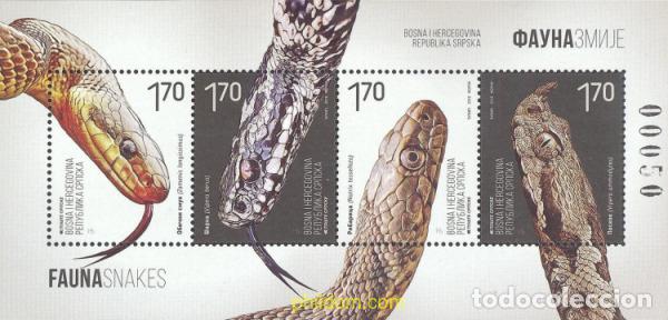 Sellos: 736109 MNH BOSNIA-HERZEGOVINA. Adm Serbia 2018 SERPIENTES