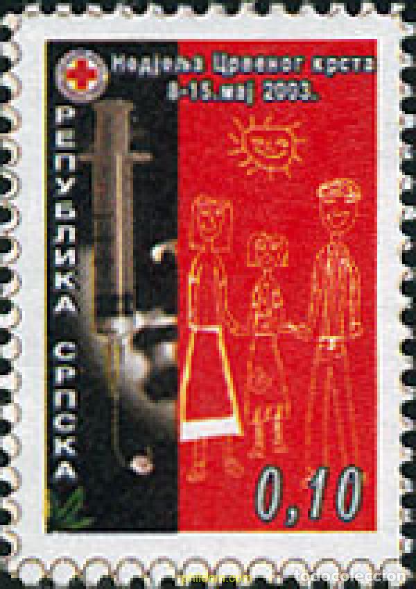 Sellos: 127513 MNH BOSNIA-HERZEGOVINA. Adm Serbia 2003 CRUZ ROJA